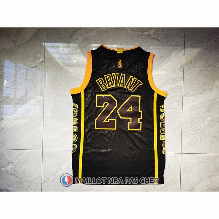 Maillot Los Angeles Lakers Kobe Bryant NO 24 Retired Noir